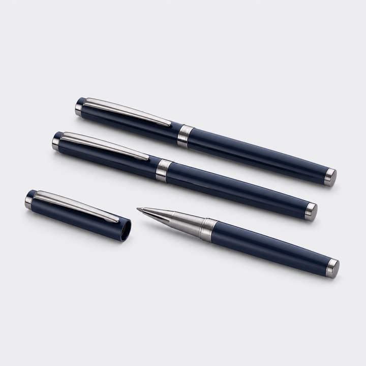 Bolígrafo azul ficticio para demostración