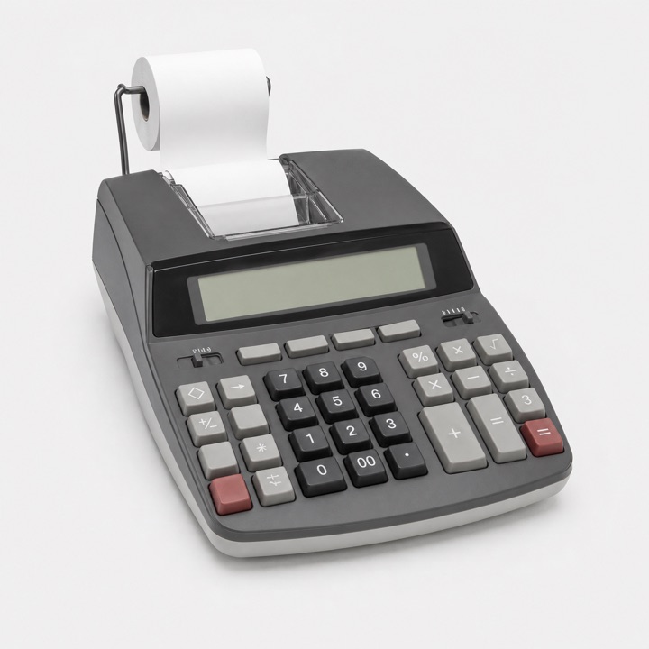 Calculadora impresora ficticio para demostración
