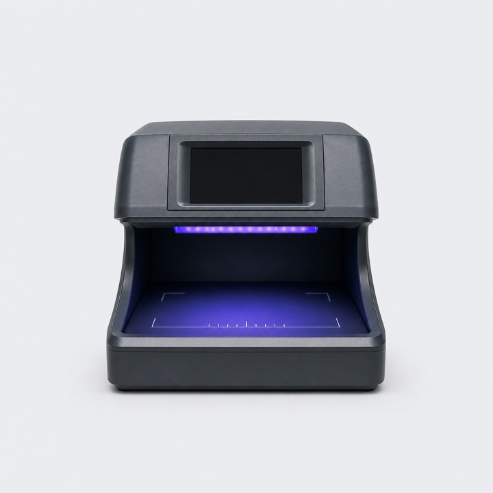 Detector de billetes ficticio para demostración