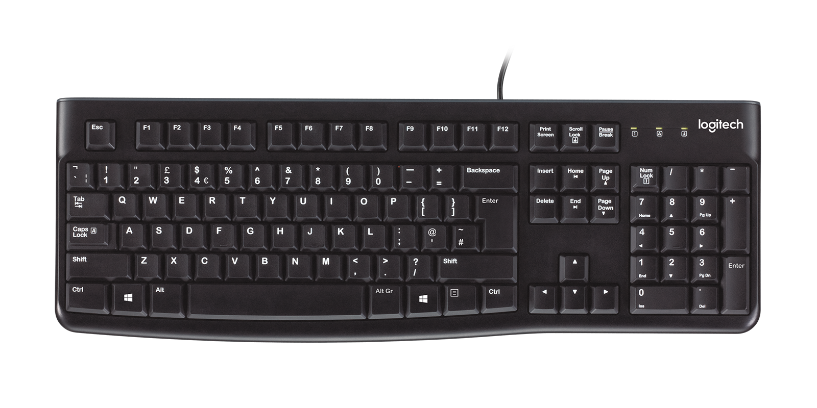 Teclado negro con cable Logitech K120
